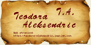 Teodora Aleksendrić vizit kartica